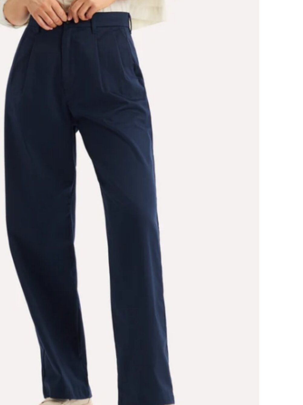 Dockers WOMENS 27 Pleated High Rise Straight Leg Pants Minimalist Navy Blue NEW